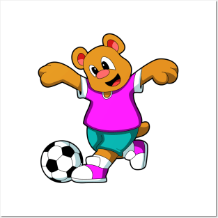 Bear at Sports with Soccer Posters and Art